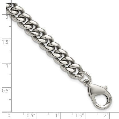 Chisel Stainless Steel Polished 8mm 8.5 inch Curb Link Bracelet