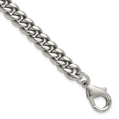 Chisel Stainless Steel Polished 8mm 8.5 inch Curb Link Bracelet