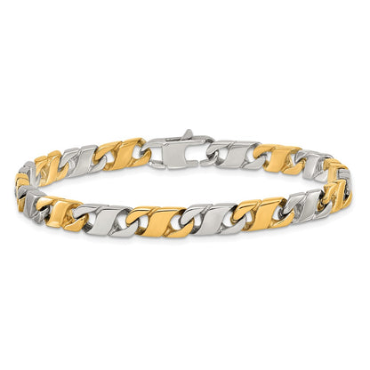 Chisel Stainless Steel Polished Yellow IP-plated 6mm 8.5 inch Infinity Link Bracelet