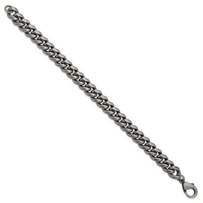 Chisel Stainless Steel Antiqued and Brushed 10mm 8.5 inch Curb Link Bracelet