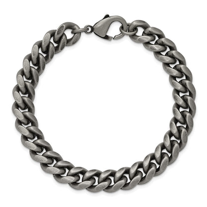 Chisel Stainless Steel Antiqued and Brushed 10mm 8.5 inch Curb Link Bracelet