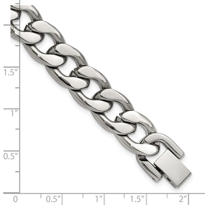 Chisel Stainless Steel Polished 8 inch Curb Link Bracelet