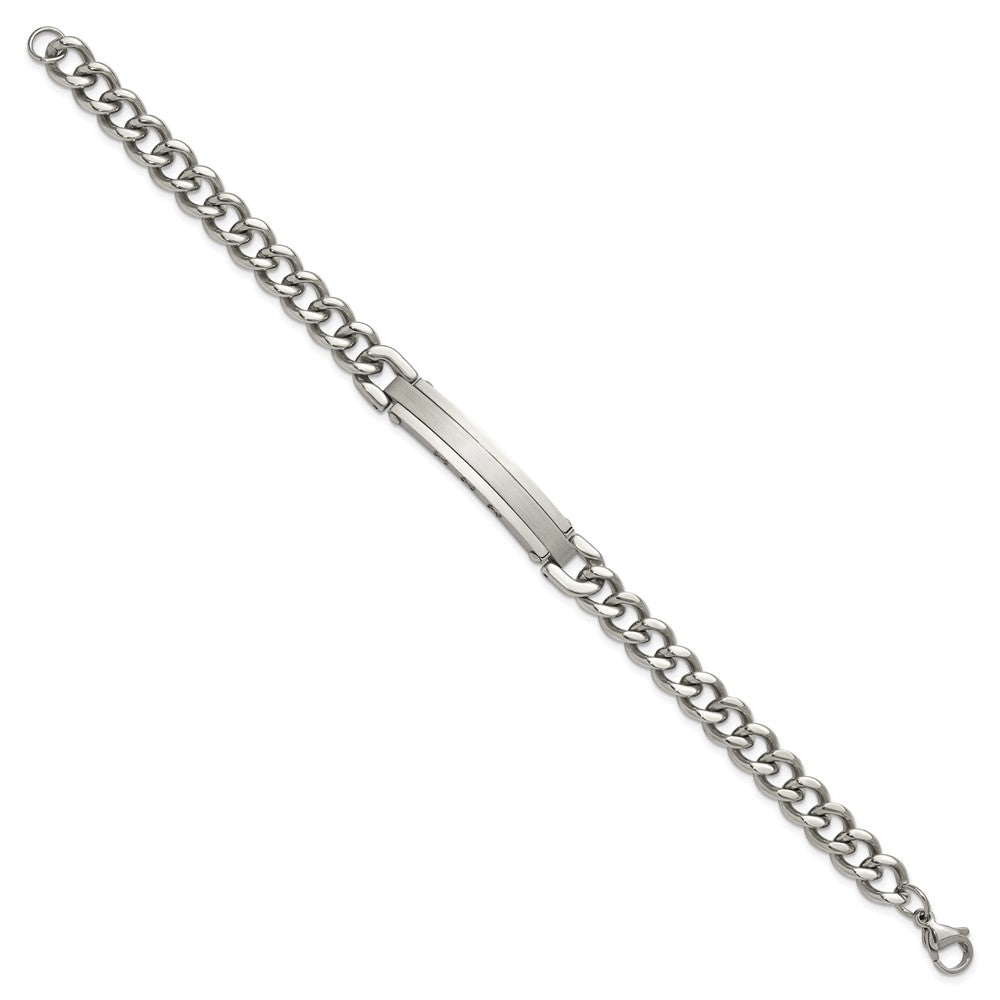 Chisel Stainless Steel Brushed and Polished Curb Link 8 inch ID Bracelet