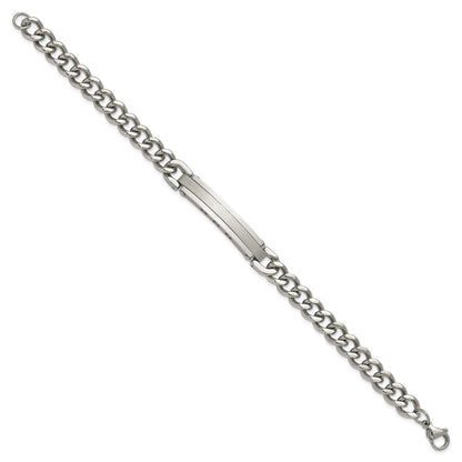 Chisel Stainless Steel Brushed and Polished Curb Link 8 inch ID Bracelet