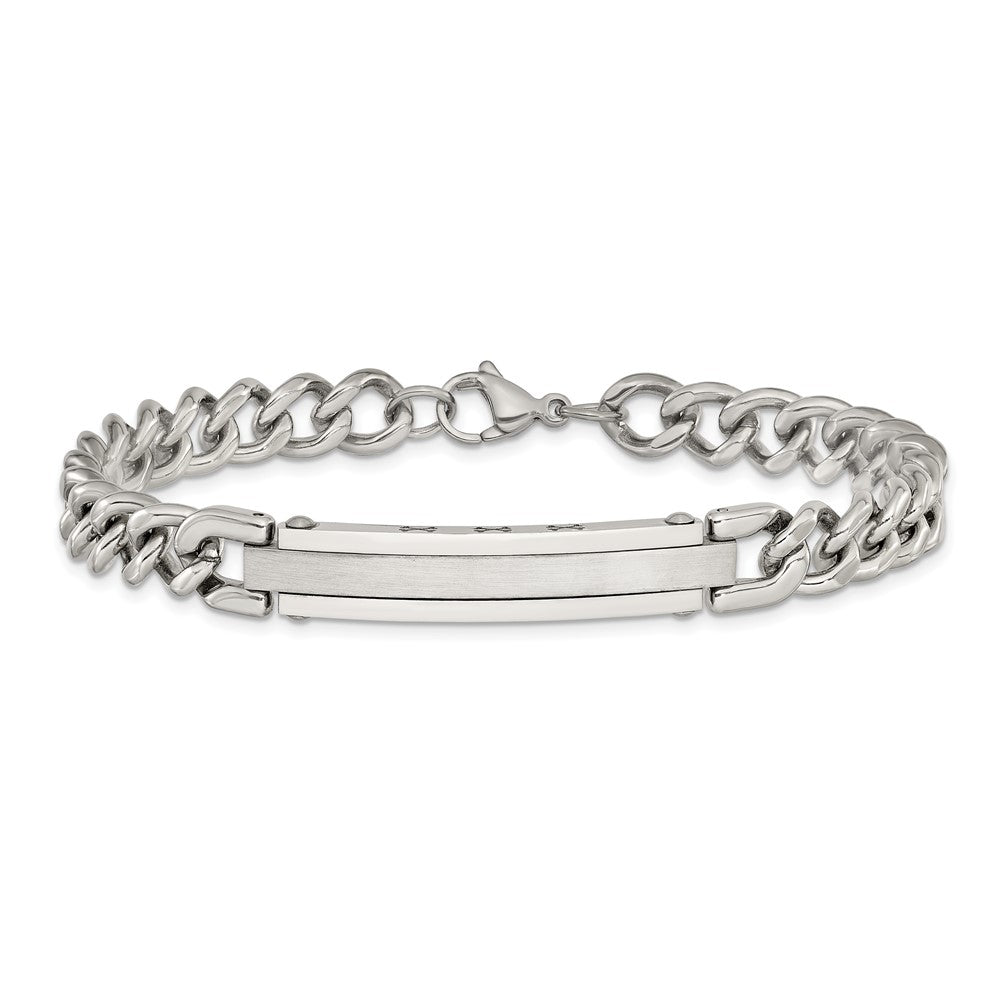 Chisel Stainless Steel Brushed and Polished Curb Link 8 inch ID Bracelet