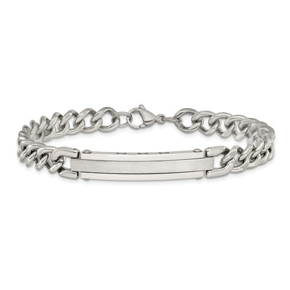 Chisel Stainless Steel Brushed and Polished Curb Link 8 inch ID Bracelet
