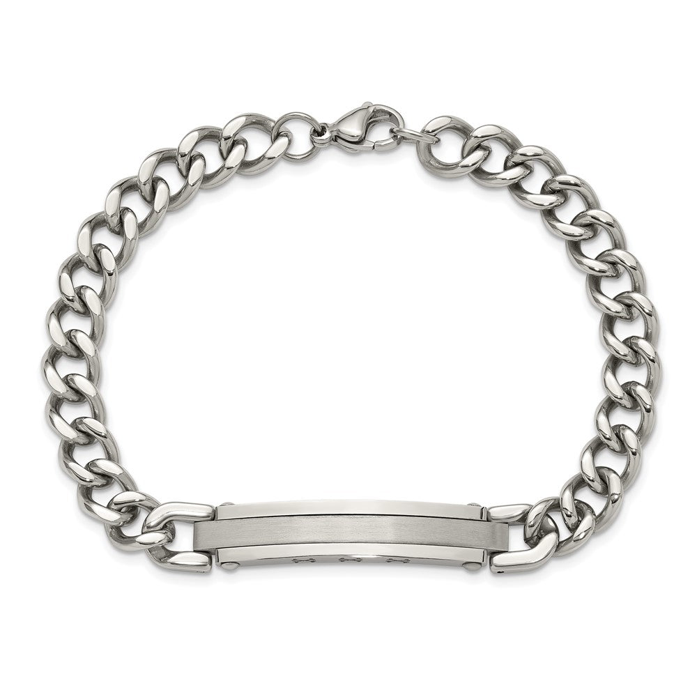 Chisel Stainless Steel Brushed and Polished Curb Link 8 inch ID Bracelet