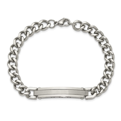 Chisel Stainless Steel Brushed and Polished Curb Link 8 inch ID Bracelet
