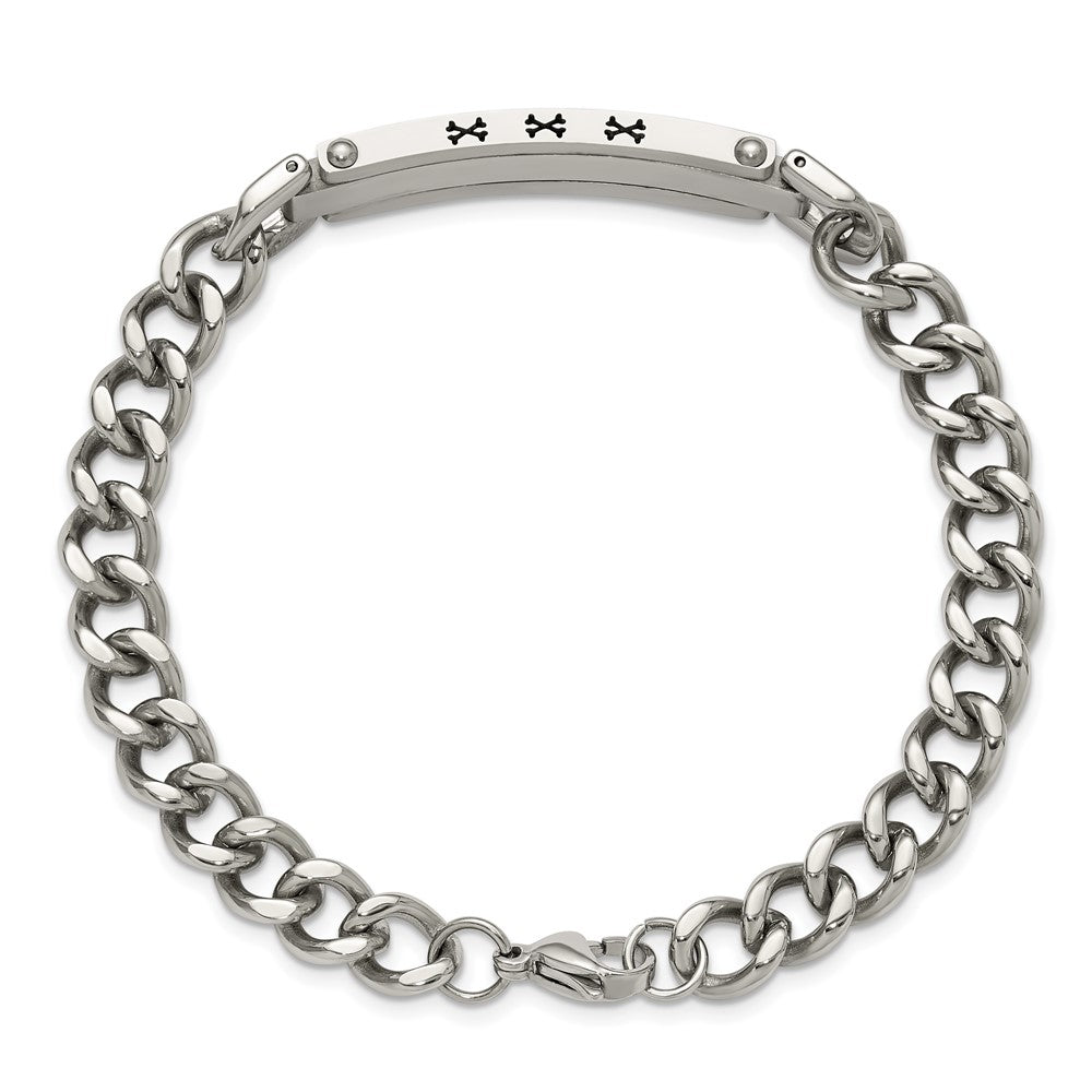 Chisel Stainless Steel Brushed and Polished Curb Link 8 inch ID Bracelet