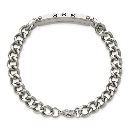 Chisel Stainless Steel Brushed and Polished Curb Link 8 inch ID Bracelet