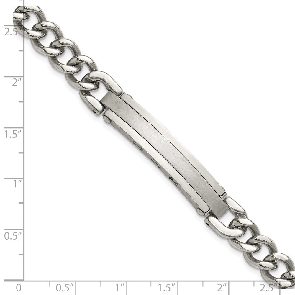 Chisel Stainless Steel Brushed and Polished Curb Link 8 inch ID Bracelet