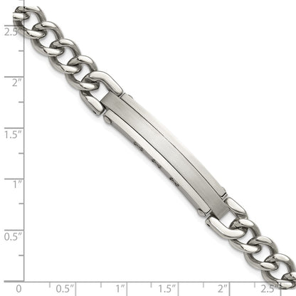 Chisel Stainless Steel Brushed and Polished Curb Link 8 inch ID Bracelet