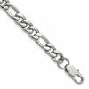 Chisel Stainless Steel Polished 8mm 8 inch Figaro Chain Bracelet