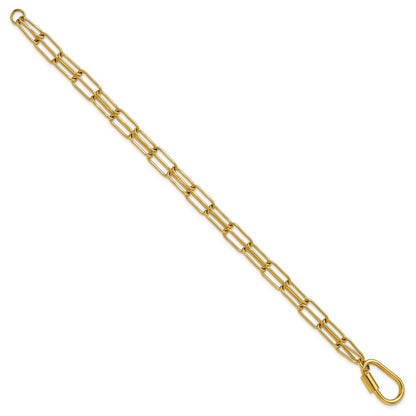 Chisel Stainless Steel Polished Yellow IP-plated Two-Strand 8 inch Paperclip Link Bracelet