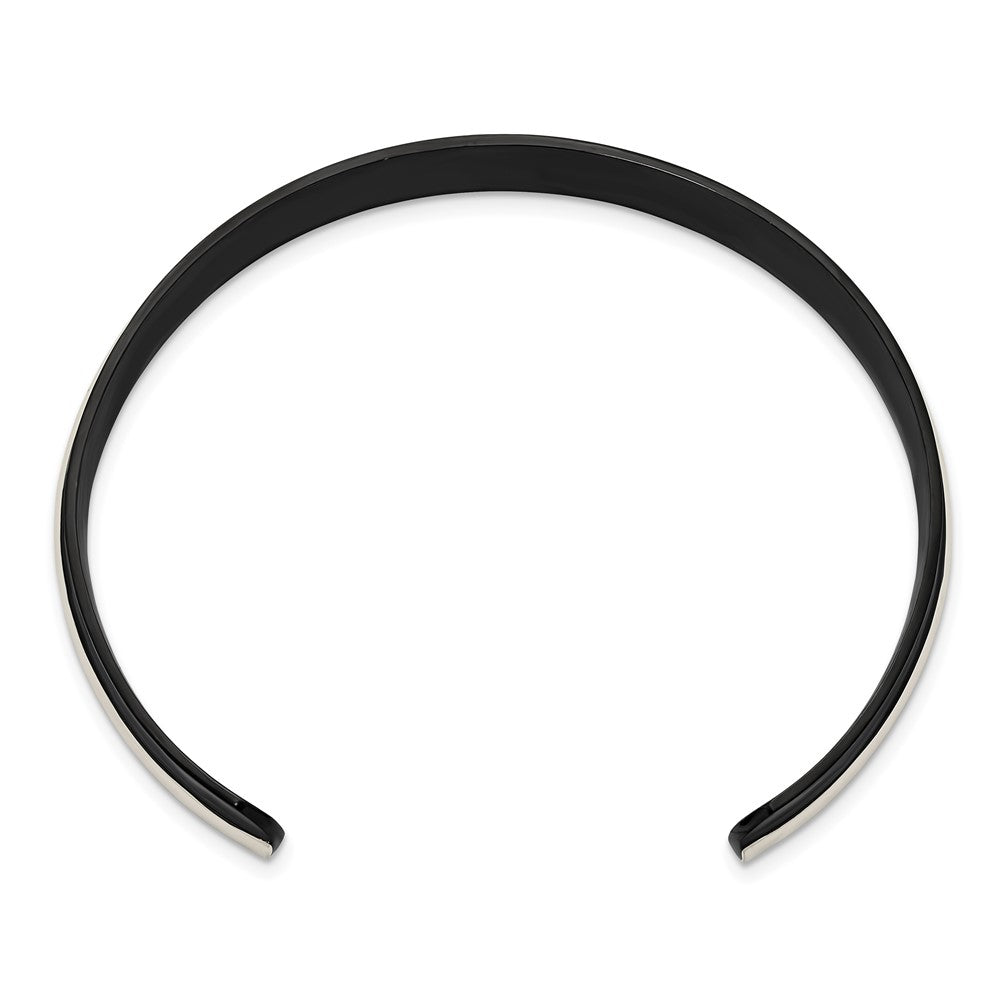 Chisel Stainless Steel Brushed and Polished Black IP-plated 10mm Bangle