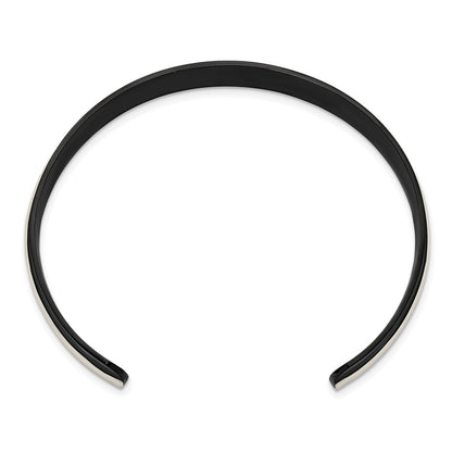 Chisel Stainless Steel Brushed and Polished Black IP-plated 10mm Bangle