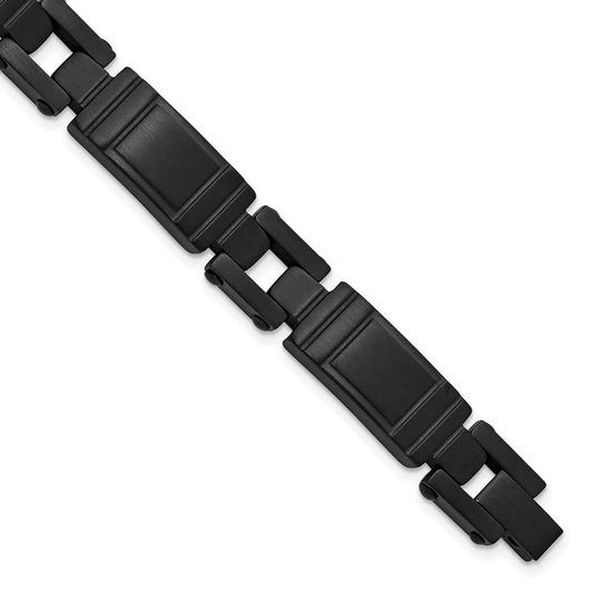 Chisel Stainless Steel Brushed Black IP-plated 8.25 inch ID Bracelet