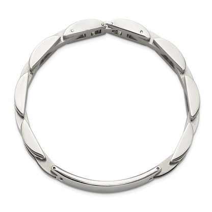 Chisel Stainless Steel Polished with 14K Gold Accent and 1/15ct. Diamond and Onyx 8.75 inch ID Bracelet
