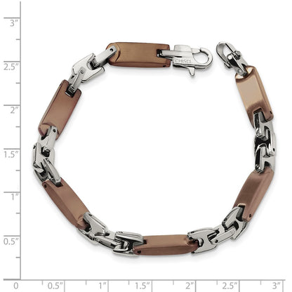 Chisel Stainless Steel Polished Brown IP-plated 8.25 inch Bracelet