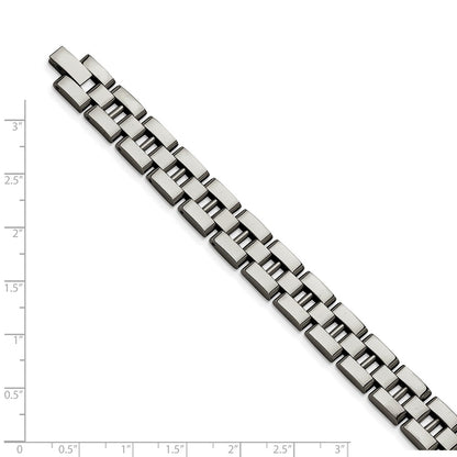 Chisel Stainless Steel Brushed and Polished 8.25 inch Open Link Bracelet