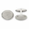 Chisel Stainless Steel Brushed and Polished Oval Cufflinks