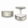 Chisel Stainless Steel Polished Mother of Pearl Cufflinks