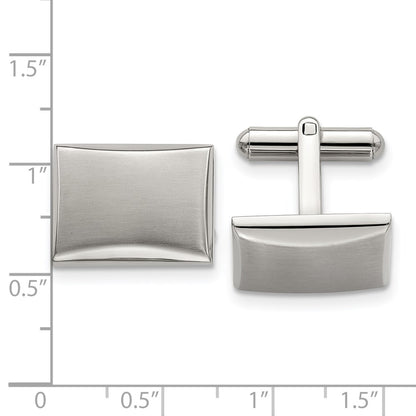 Chisel Stainless Steel Brushed and Polished Rectangle Cufflinks