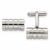 Chisel Stainless Steel Polished Grooved Cylinder Cufflinks