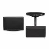 Chisel Stainless Steel Polished Black IP-plated Rectangle Cuff Links