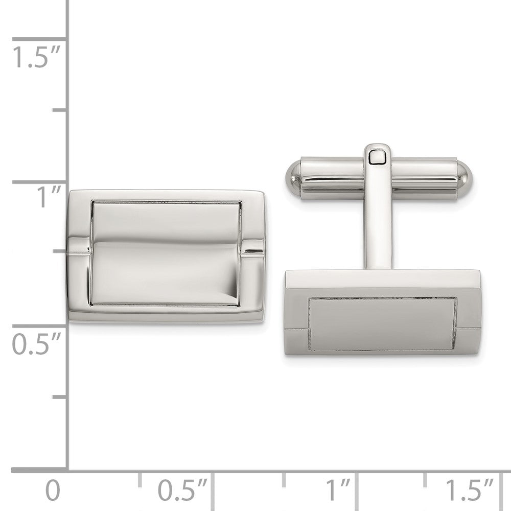 Chisel Stainless Steel Polished Rectangle Cuff Links