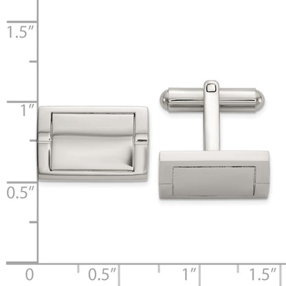 Chisel Stainless Steel Polished Rectangle Cuff Links