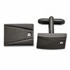 Chisel Stainless Steel Brushed and Polished Gunmetal IP-plated with CZ Rectangle Cuff Links