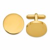 Chisel Stainless Steel Polished Yellow IP-plated Circle Cuff Links