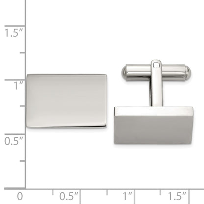 Chisel Stainless Steel Polished Rectangle Cuff Links