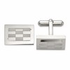 Chisel Stainless Steel Polished and Laser-cut Checkered Cuff Links