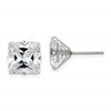Chisel Stainless Steel Polished 10mm Square CZ Stud Post Earrings