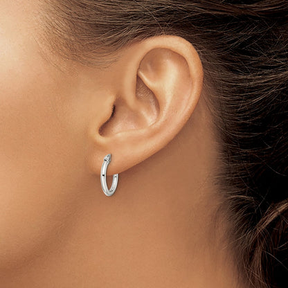 Chisel Stainless Steel Polished 15.5mm Diameter 2mm Hoop Earrings