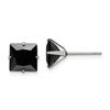 Chisel Stainless Steel Polished 8mm Black Square CZ Stud Post Earrings