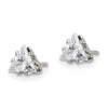 Chisel Stainless Steel Polished 5mm Triangle CZ Stud Post Earrings