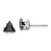 Chisel Stainless Steel Polished 6mm Black Triangle CZ Stud Post Earrings