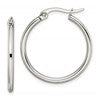 Chisel Stainless Steel Polished 27mm Diameter 2mm Hoop Earrings