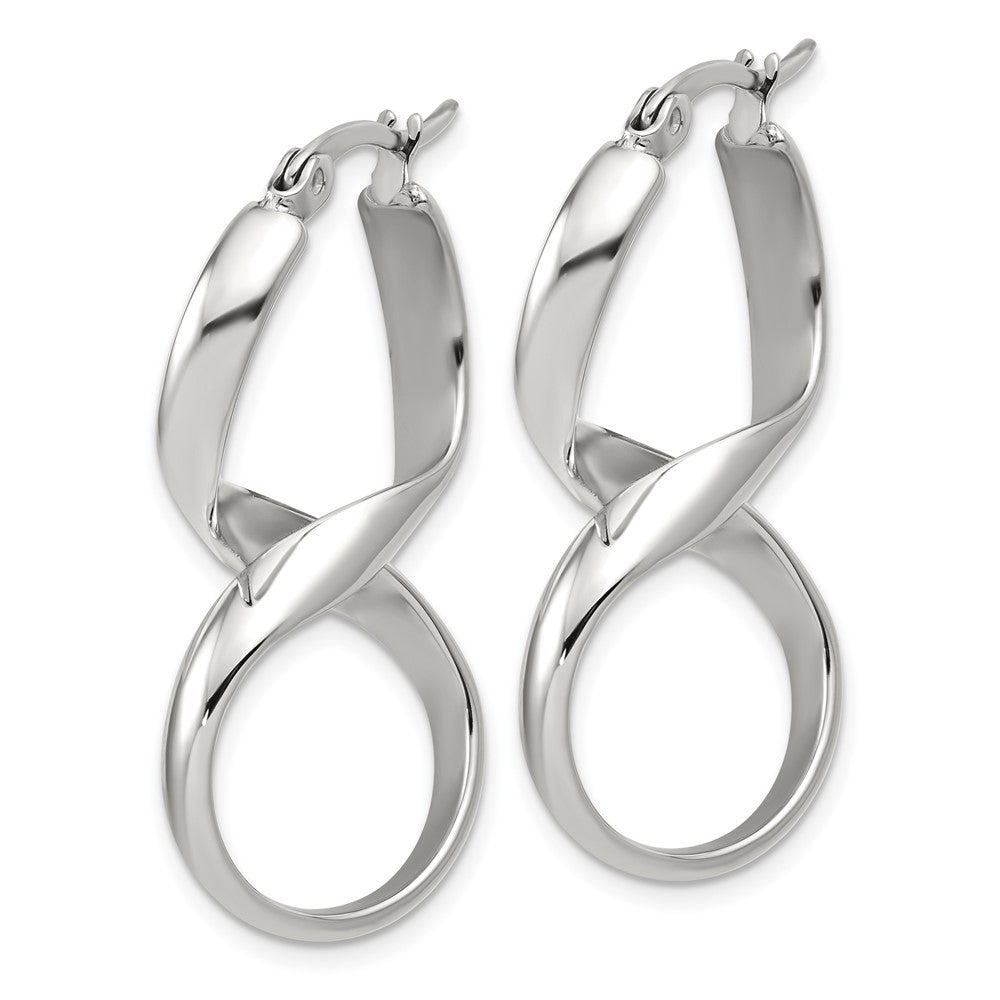 Chisel Stainless Steel Polished Infinity Symbol Twist Hoop Earrings
