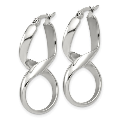 Chisel Stainless Steel Polished Infinity Symbol Twist Hoop Earrings