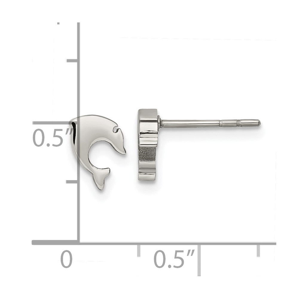 Chisel Stainless Steel Polished Dolphin Post Earrings