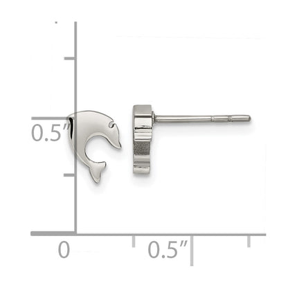 Chisel Stainless Steel Polished Dolphin Post Earrings