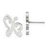 Chisel Stainless Steel Polished Butterfly Post Earrings