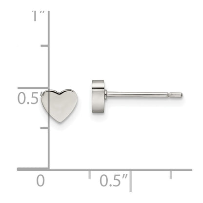 Chisel Stainless Steel Polished Heart Post Earrings