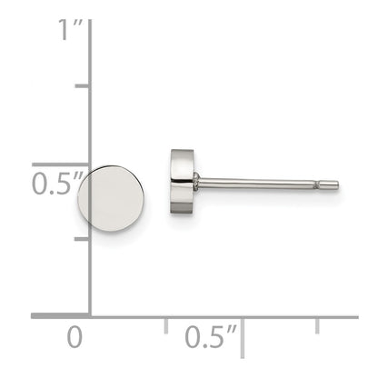 Chisel Stainless Steel Polished Circle Post Earrings