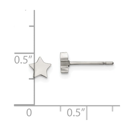 Chisel Stainless Steel Polished Star Post Earrings