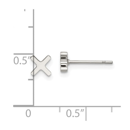 Chisel Stainless Steel Polished X Post Earrings